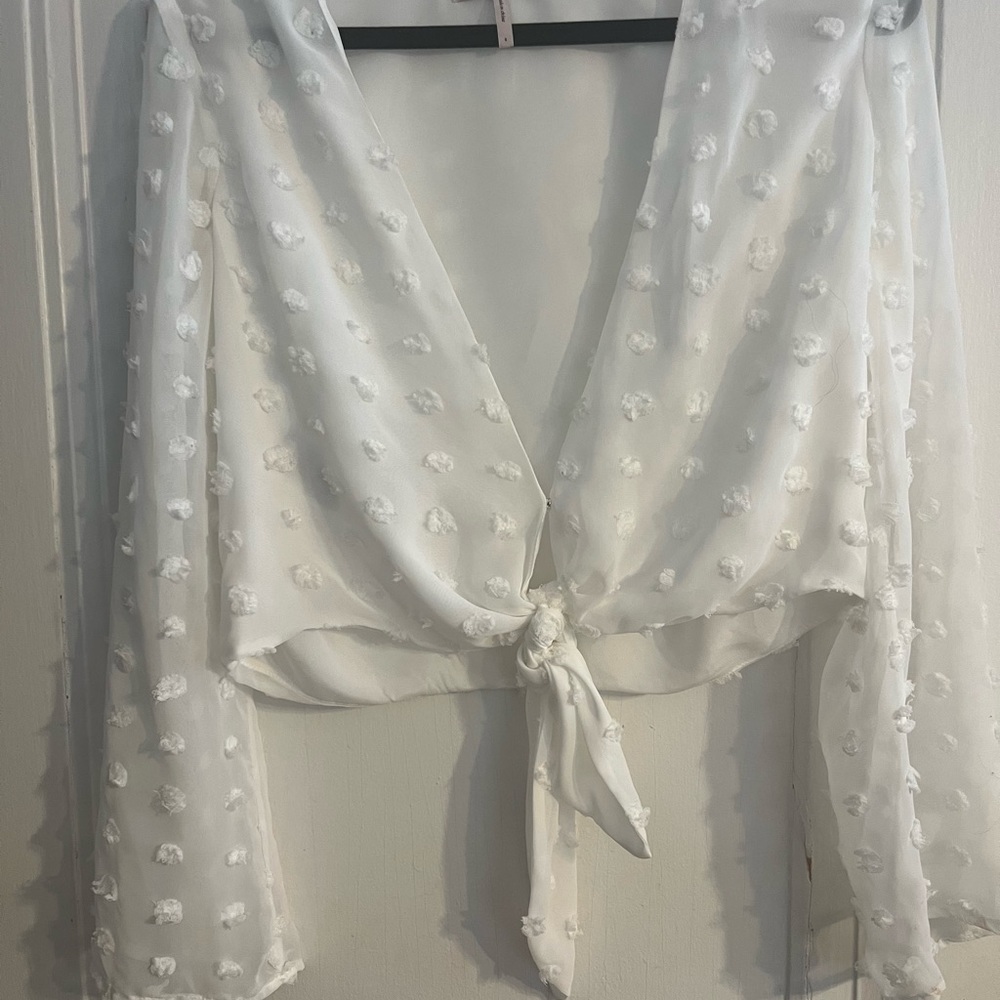 Bcbgeneration White Tie Front Top - image 2